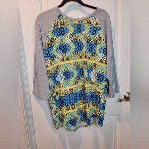 NWOT Lularoe 3/4 Sleeve Jersey Tunic Size 2XL